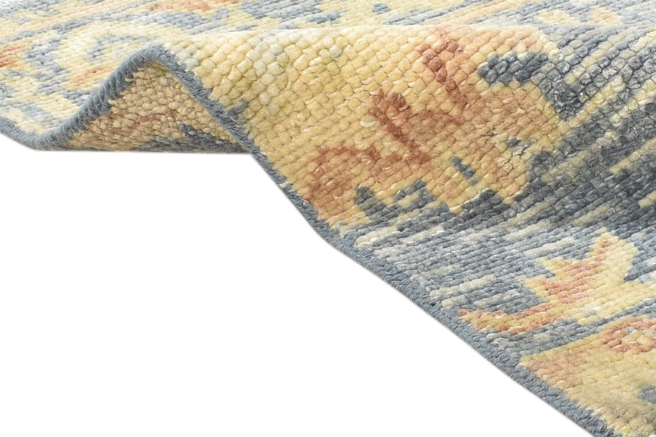 3' X 3' Rug Wool Blue Persian Hand Knotted Oushak Oriental Room Size Carpet 7864924471445