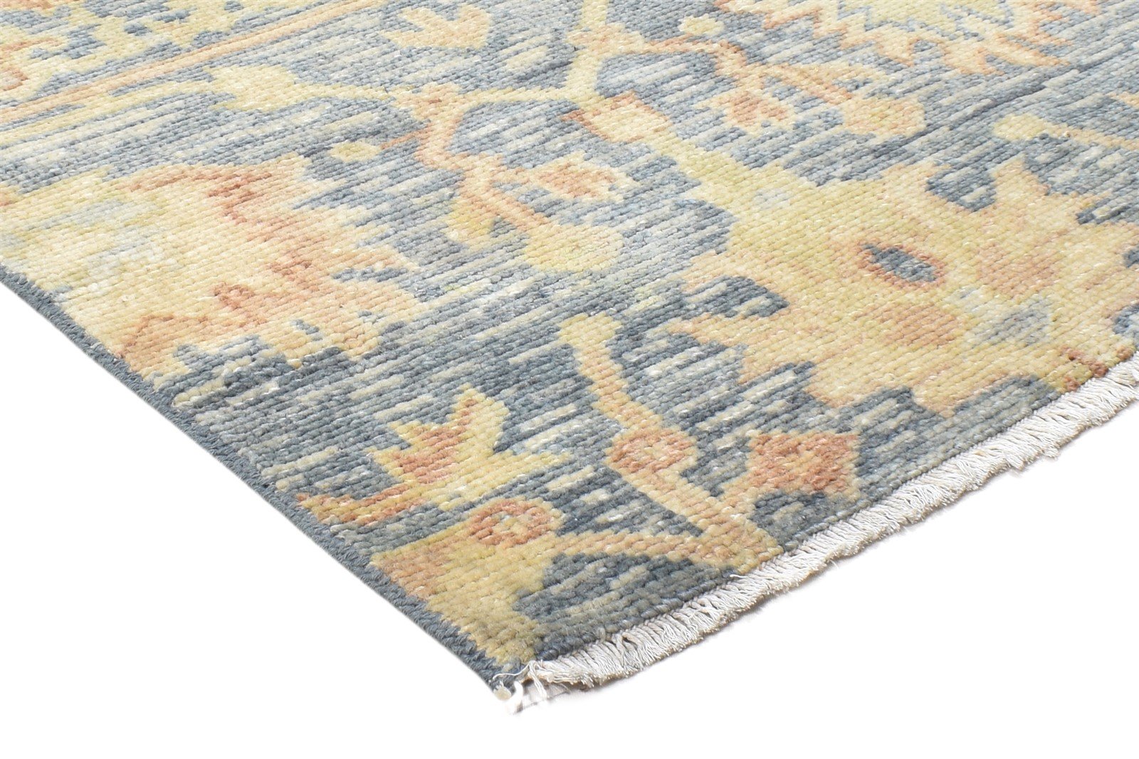 3' X 3' Rug Wool Blue Persian Hand Knotted Oushak Oriental Room Size Carpet 7864924471445