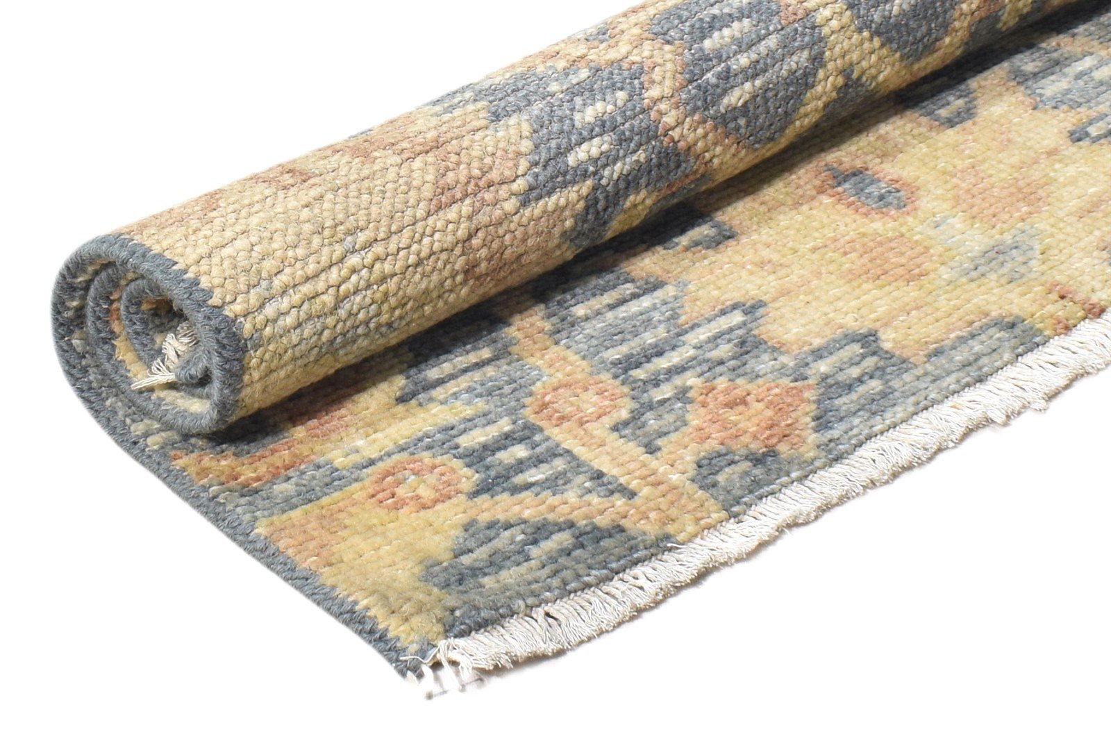 3' X 3' Rug Wool Blue Persian Hand Knotted Oushak Oriental Room Size Carpet 7864924471445