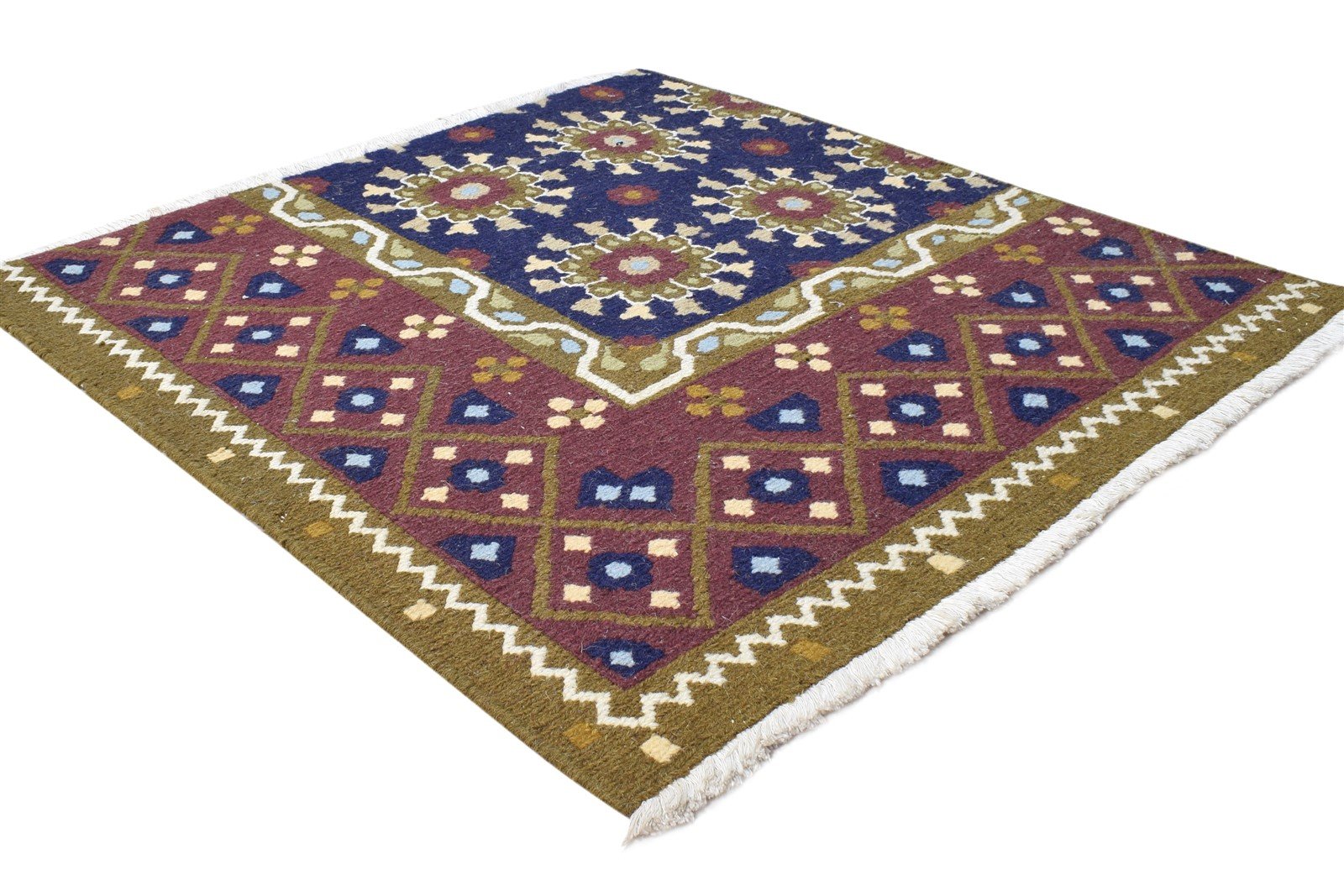 Gussy 3' X 3' Rug Wool Brown Persian Hand Knotted Bokhara Oriental 7865071960213