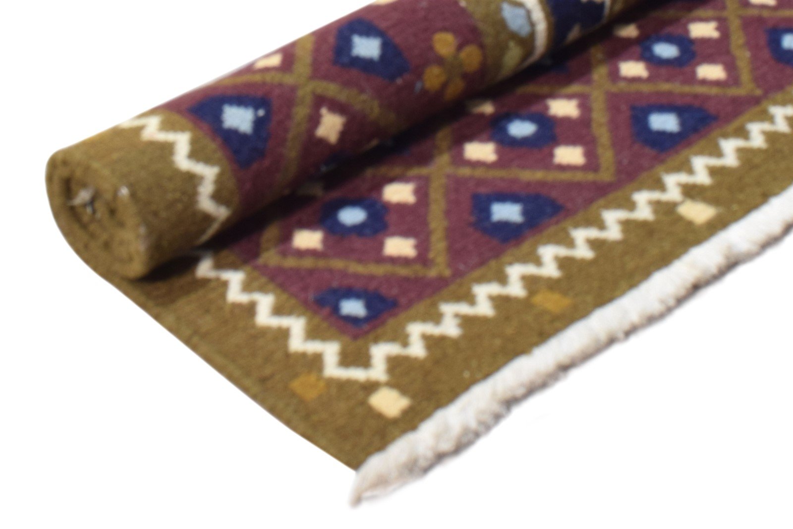 Gussy 3' X 3' Rug Wool Brown Persian Hand Knotted Bokhara Oriental 7865071960213