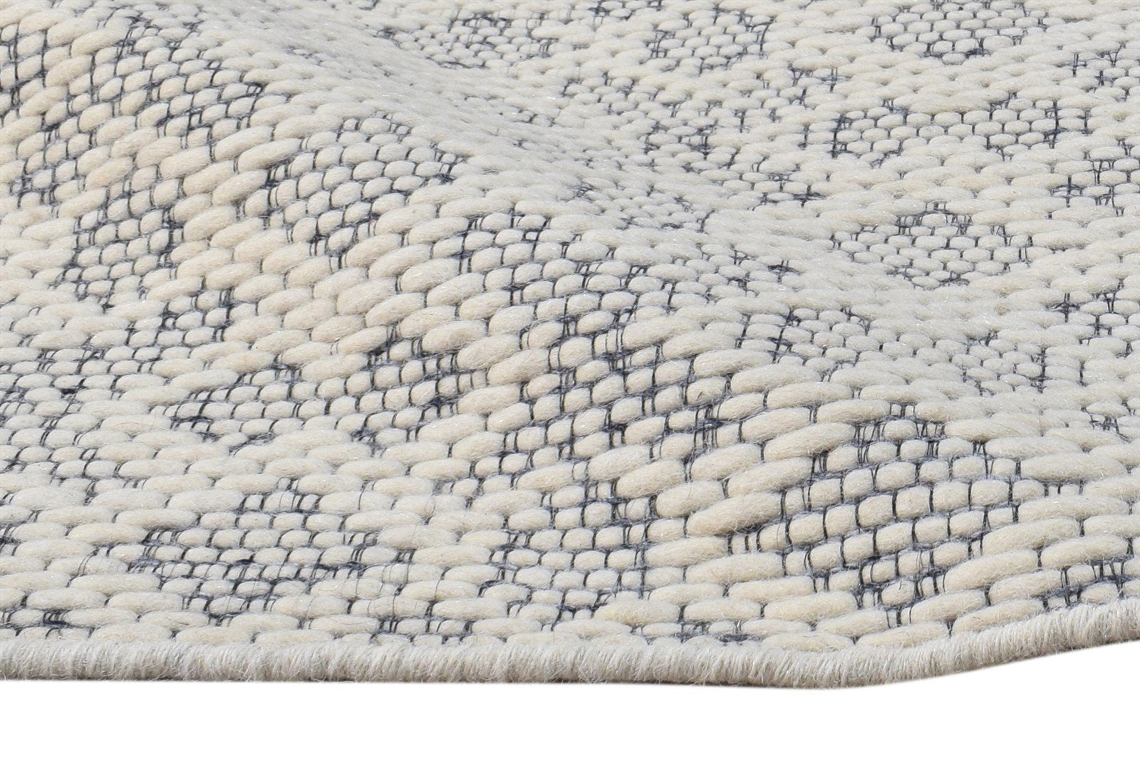 Karole 3' X 3' Rug Wool Off-White Modern Hand Woven Scandinavian Nordic 7865076187285