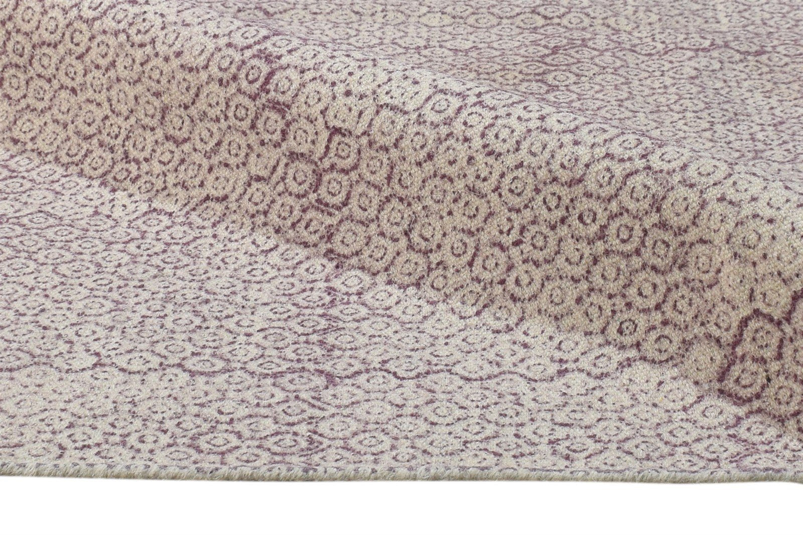 3' X 4' Rug Wool Purple Modern Dhurrie Scandinavian Nordic Small Carpet 7864671207573
