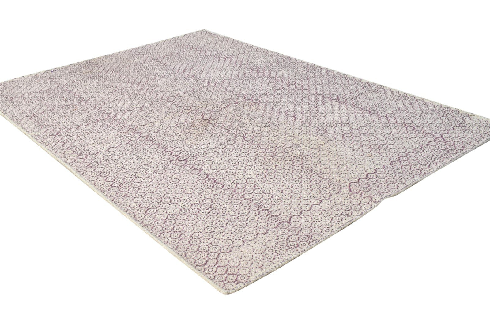 3' X 4' Rug Wool Purple Modern Dhurrie Scandinavian Nordic Small Carpet 7864671207573