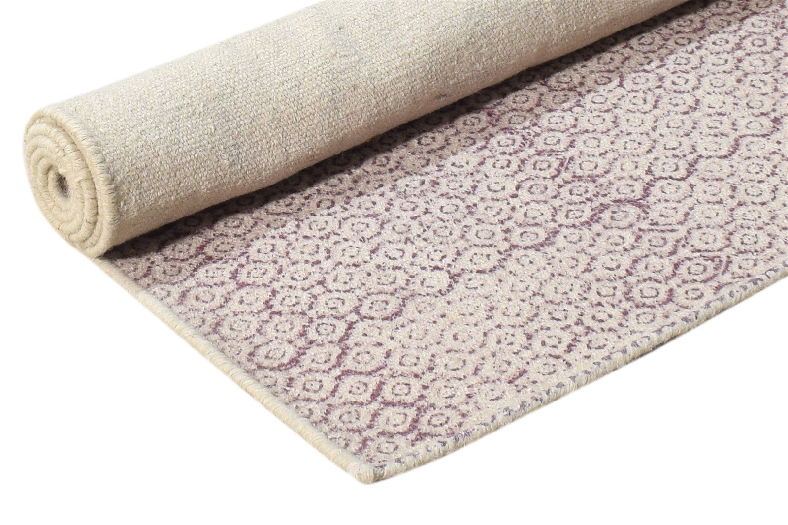 3' X 4' Rug Wool Purple Modern Dhurrie Scandinavian Nordic Small Carpet 7864671207573
