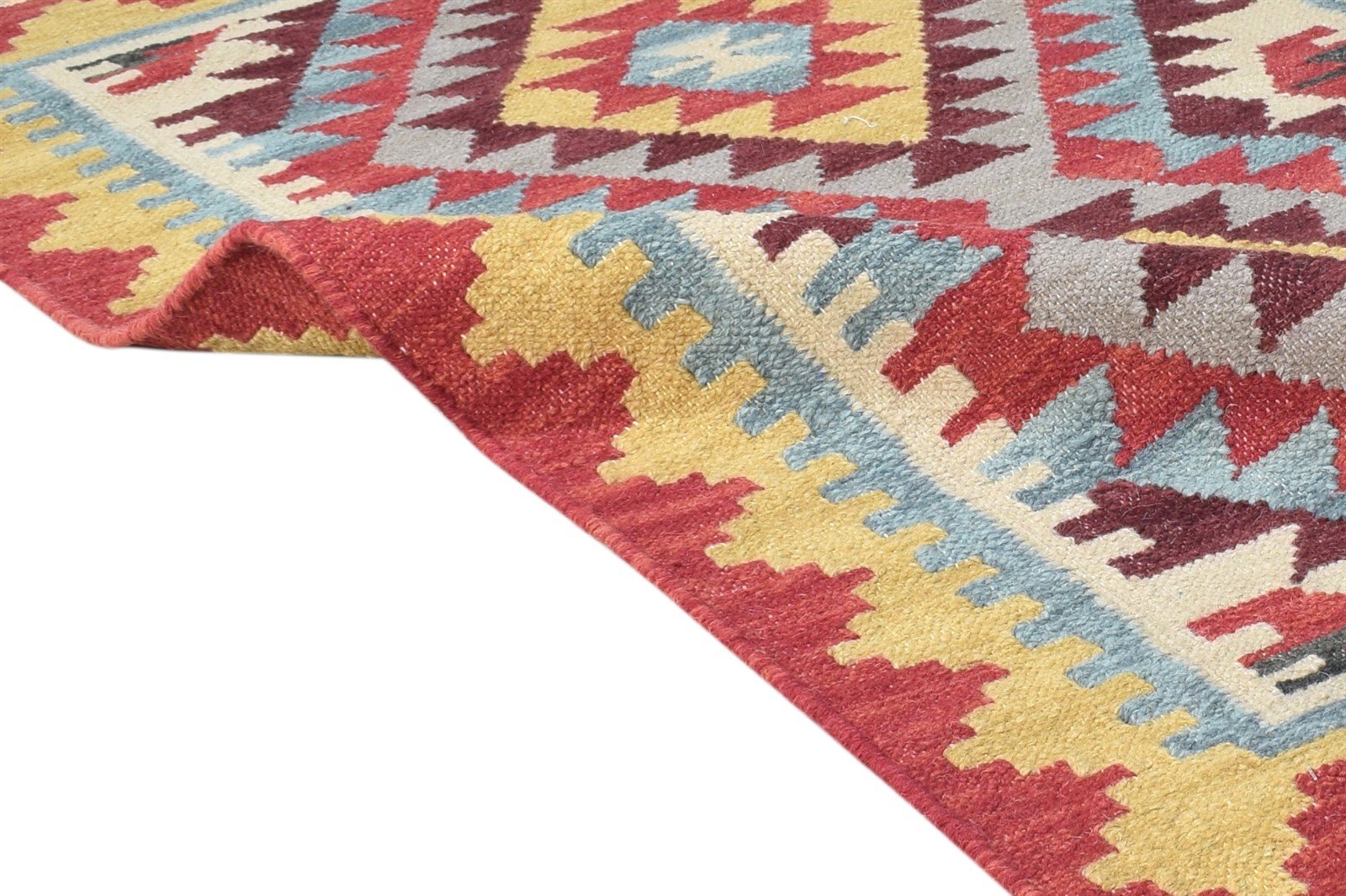 3' X 4' Rug Wool Red Southwestern Dhurrie American Tribal Small Carpet 7865081364629
