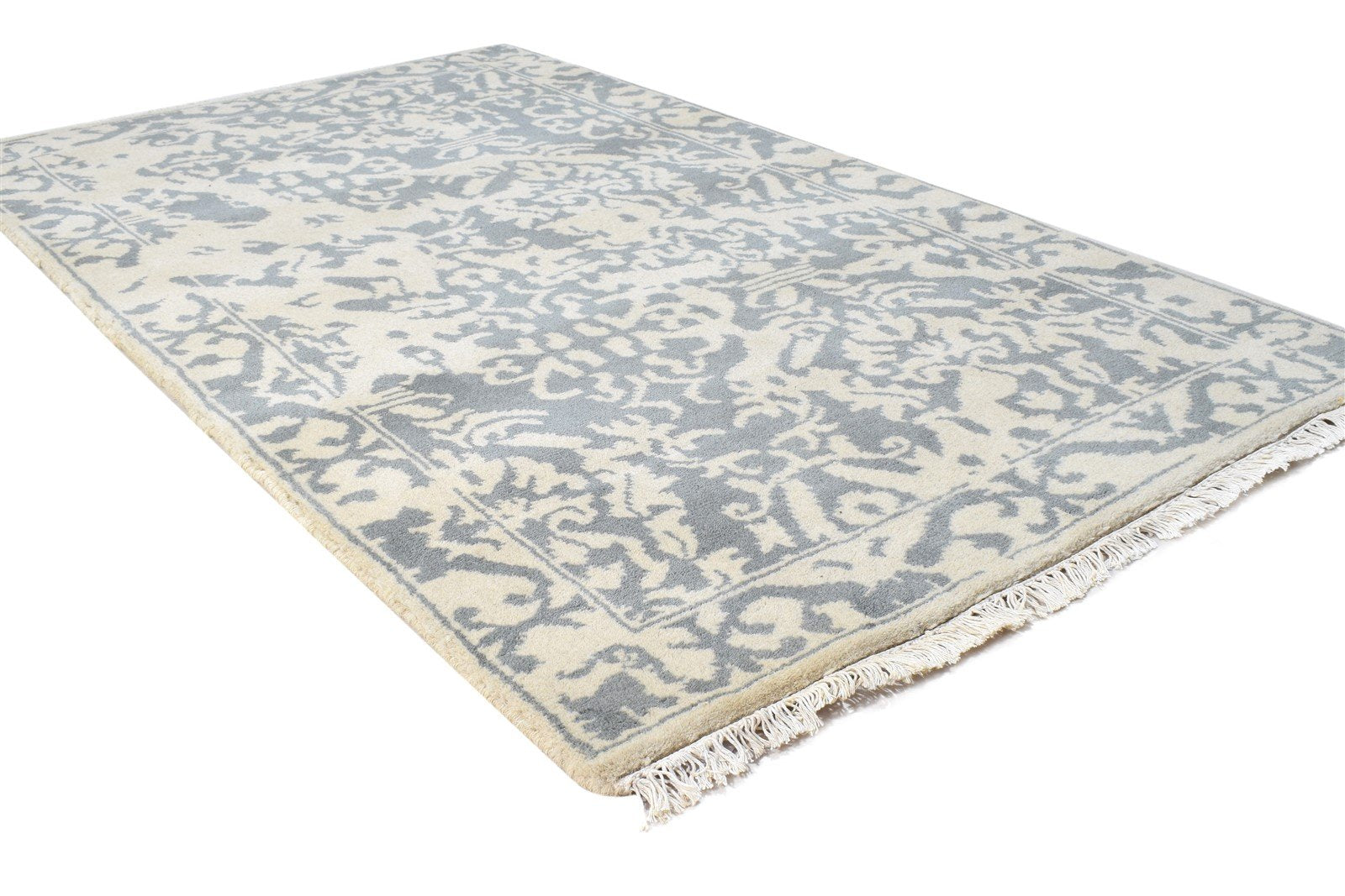 3' X 5' Rug Wool Beige Persian Hand Knotted Mughal Oriental Room Size Carpet 7864994758805