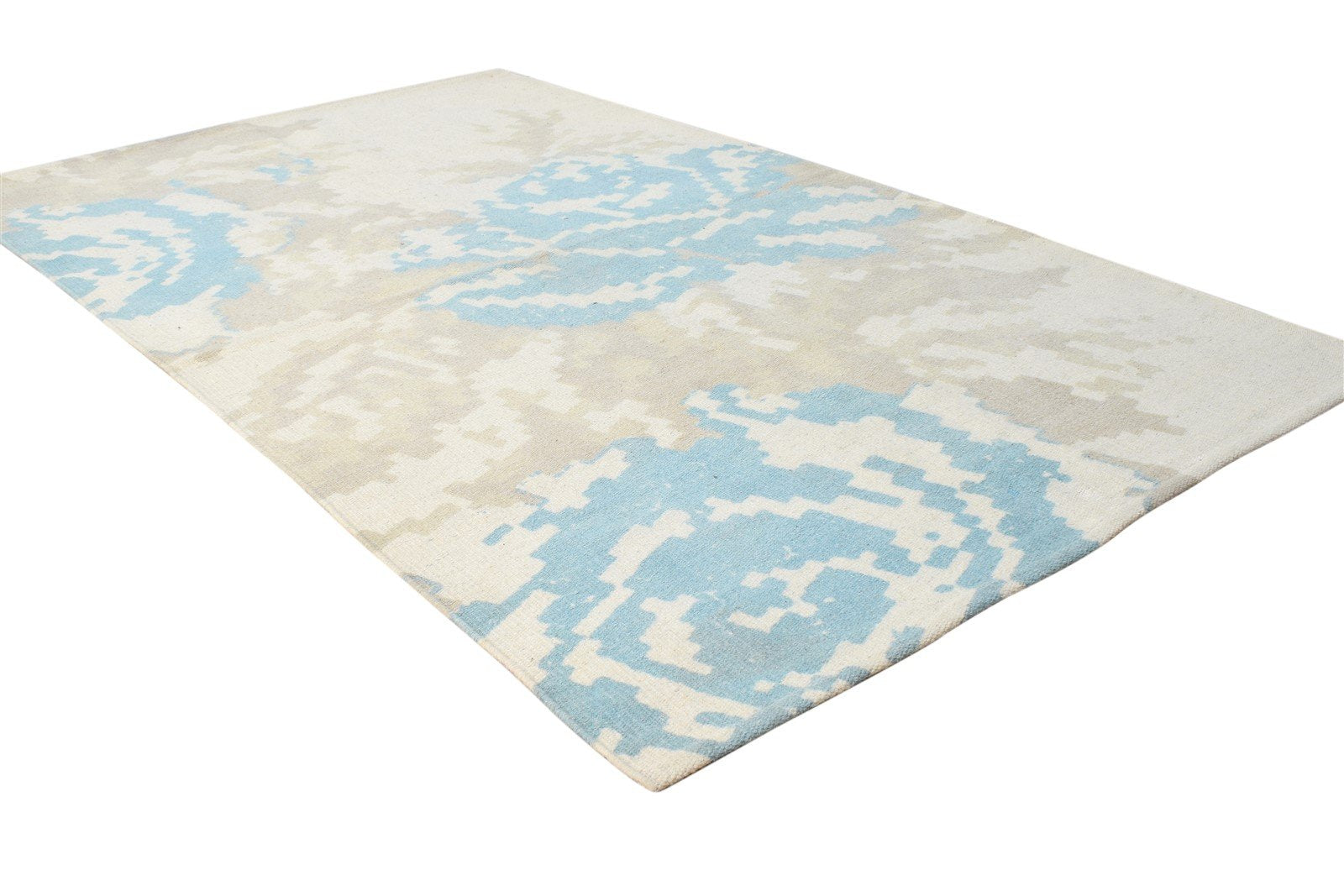 3' X 5' Rug Wool Beige Transitional Dhurrie European Floral Room Size Carpet 7864669864085