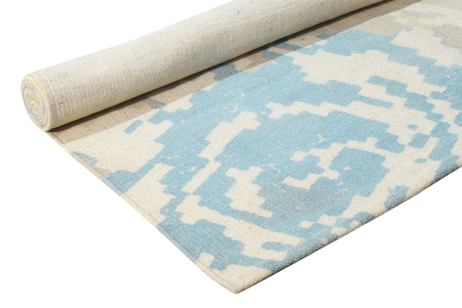 3' X 5' Rug Wool Beige Transitional Dhurrie European Floral Room Size Carpet 7864669864085