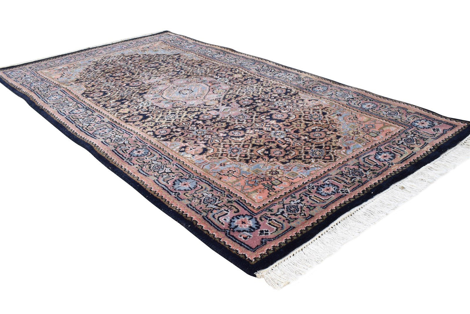 3' X 5' Rug Wool Black Persian Hand Knotted Tabriz Oriental Small Carpet 7864680677525