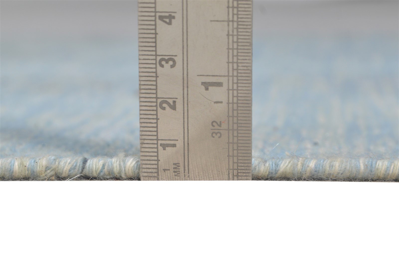 3' X 5' Rug Wool Blue Modern Dhurrie Scandinavian Striped Small Carpet 7865186812053