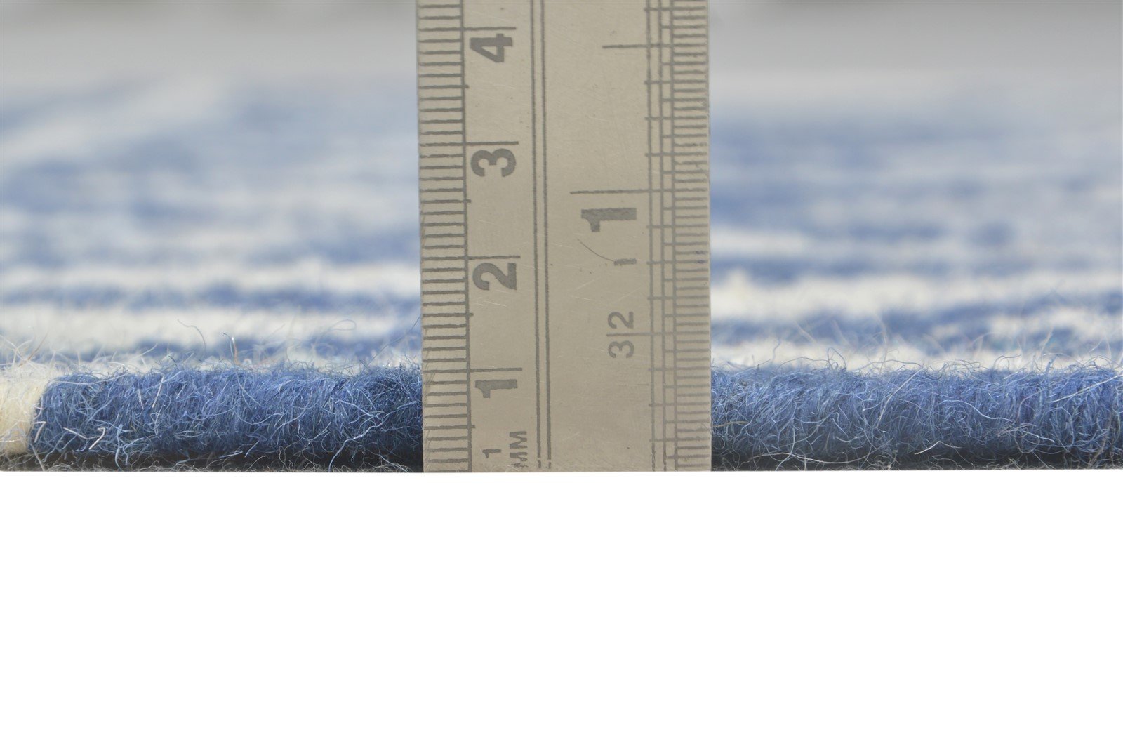 3' X 5' Rug Wool Blue Modern Dhurrie Scandinavian Triangles Small Carpet 7865121669269