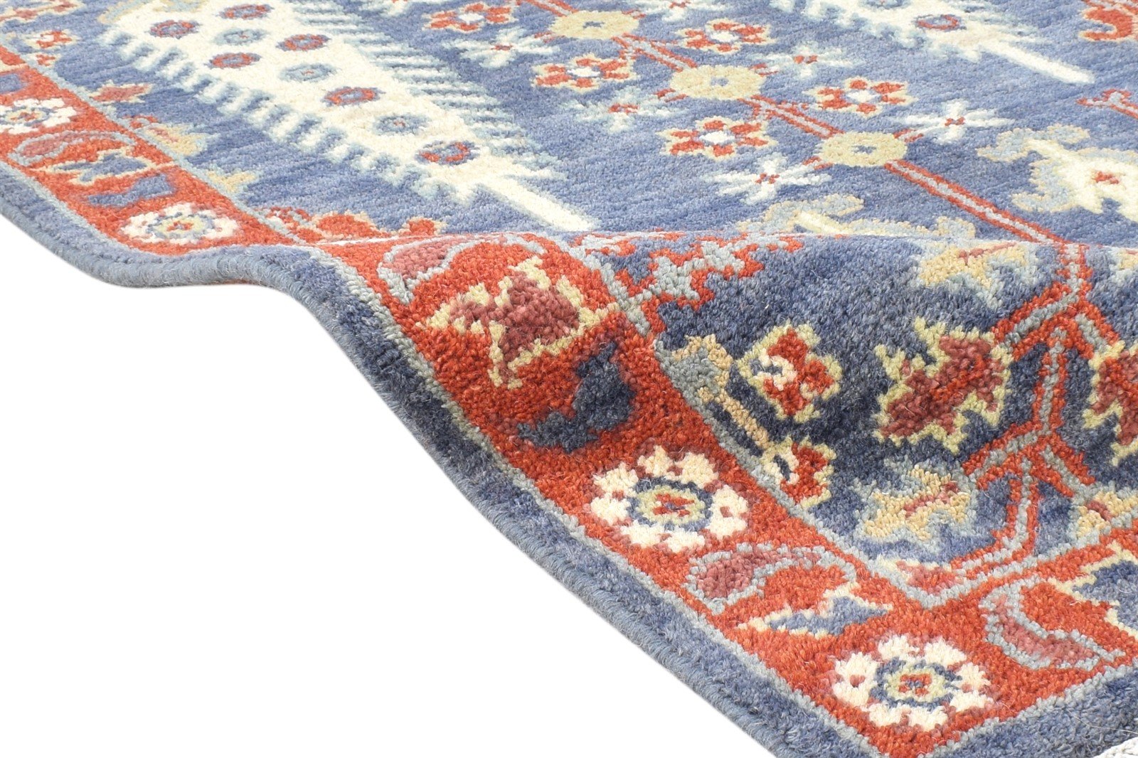 3' X 5' Rug Wool Blue Persian Hand Knotted Agra Oriental Room Size Carpet 7865091915925
