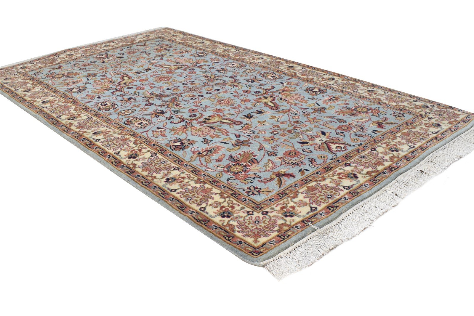 3' X 5' Rug Wool Blue Persian Hand Knotted Kashan Oriental Room Size Carpet 7864648728725