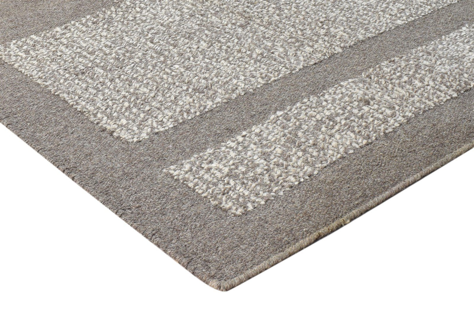 3' X 5' Rug Wool Brown Modern Dhurrie Scandinavian Nordic Room Size Carpet 7864669634709