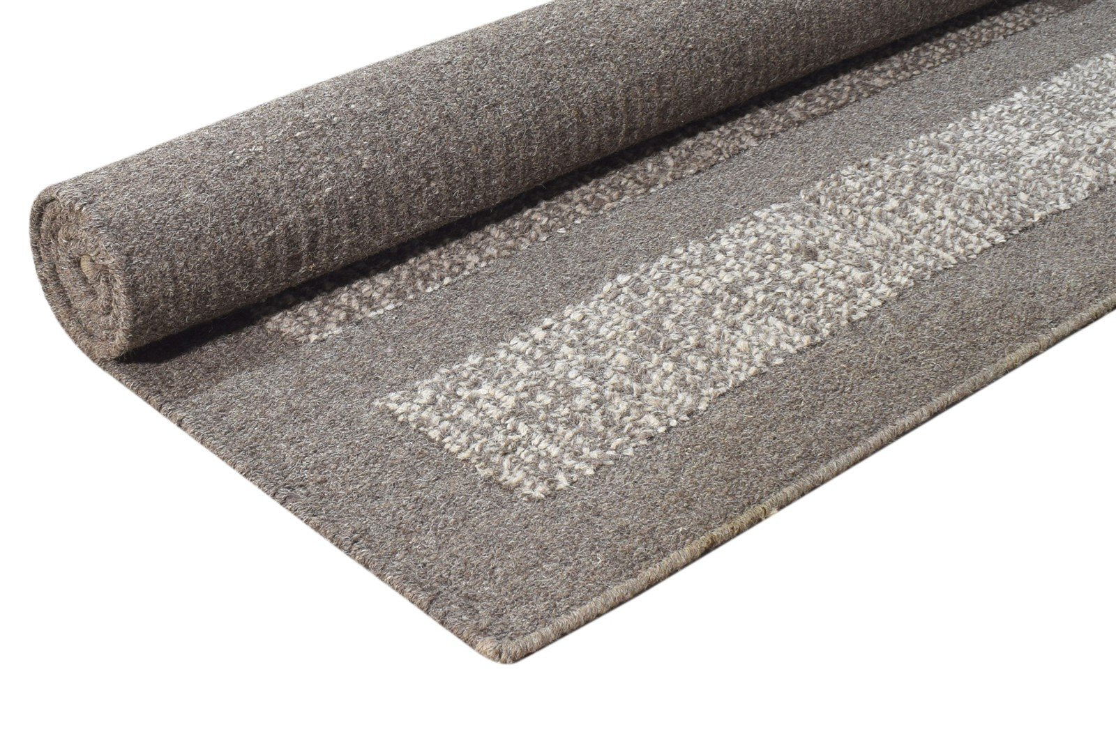 3' X 5' Rug Wool Brown Modern Dhurrie Scandinavian Nordic Room Size Carpet 7864669634709