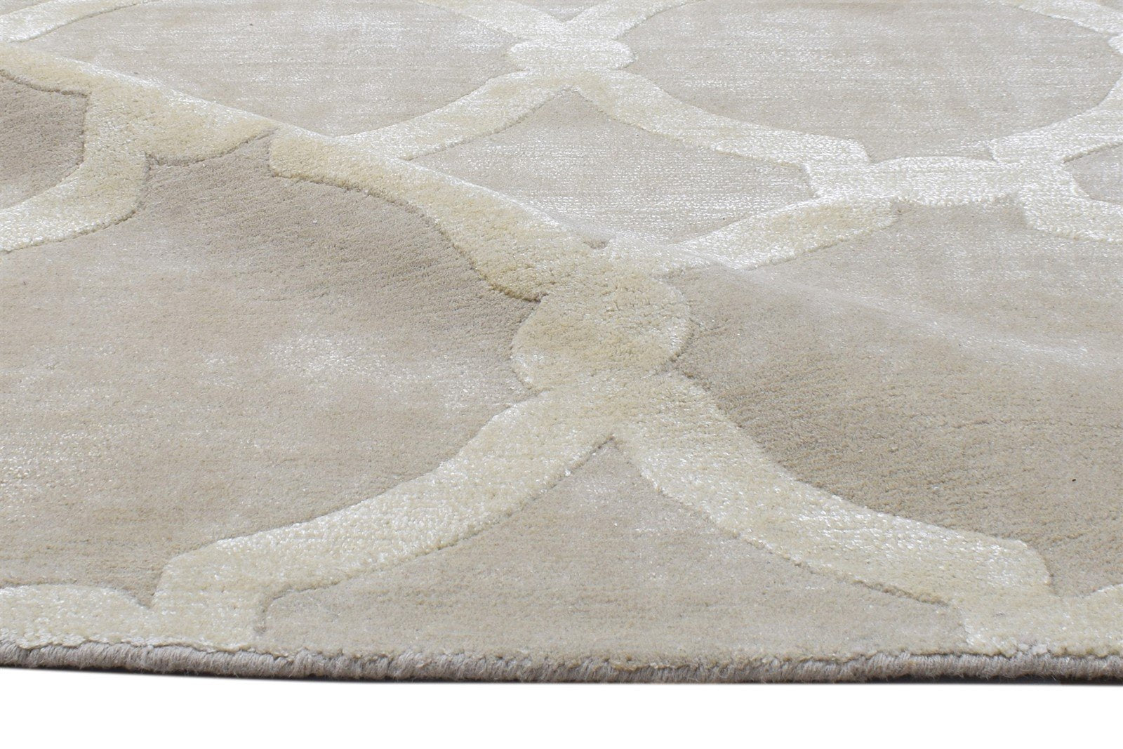 3' X 5' Rug Wool Brown Modern Hand Tufted Moroccan Trellis Room Size Carpet 7864143413397