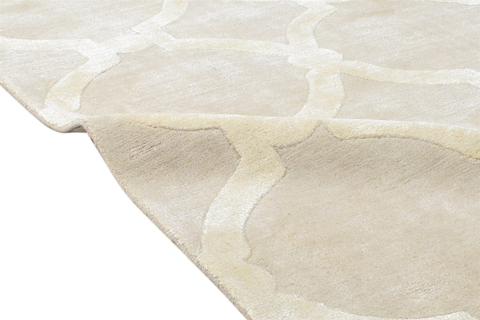 3' X 5' Rug Wool Brown Modern Hand Tufted Moroccan Trellis Room Size Carpet 7864143413397