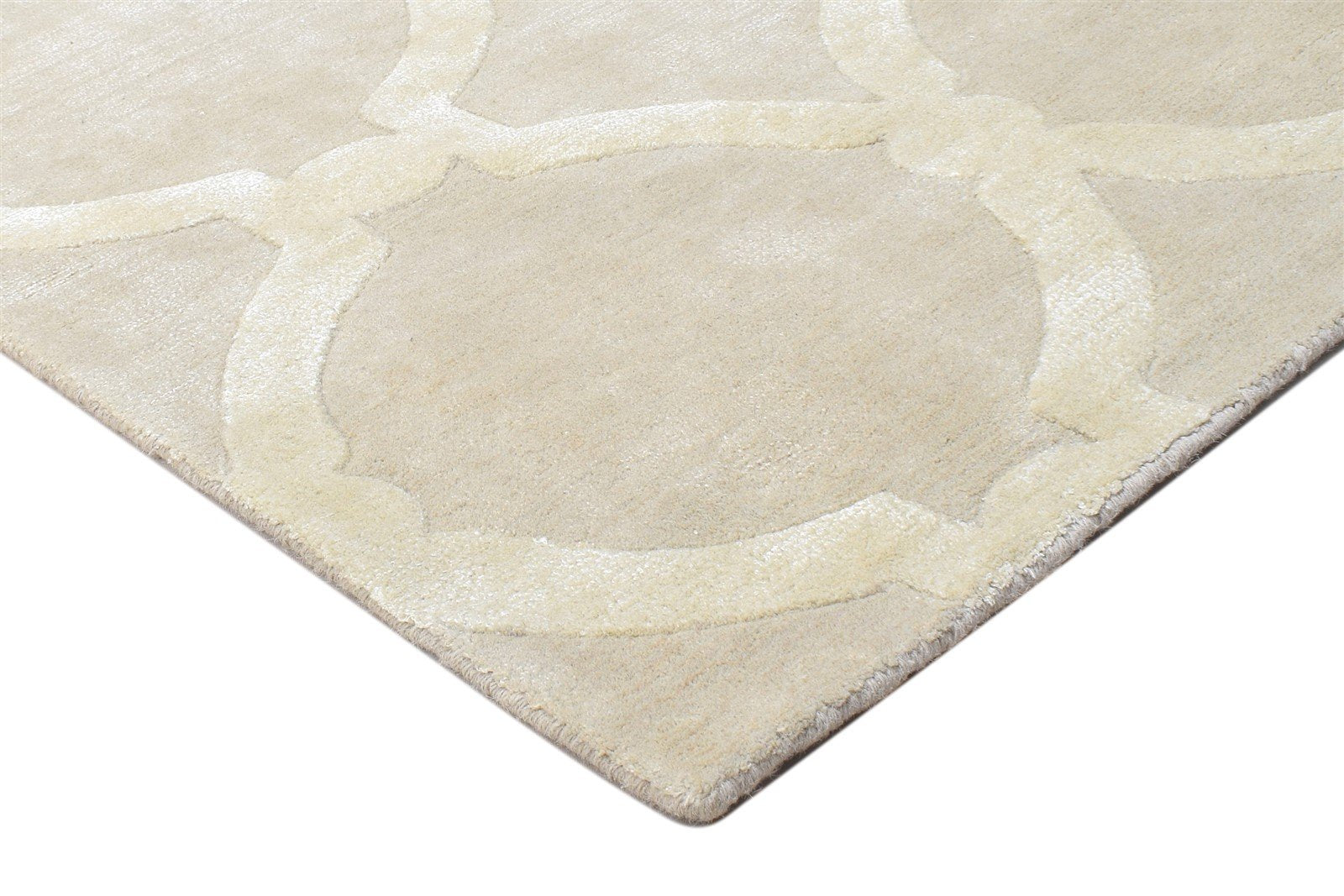 3' X 5' Rug Wool Brown Modern Hand Tufted Moroccan Trellis Room Size Carpet 7864143413397