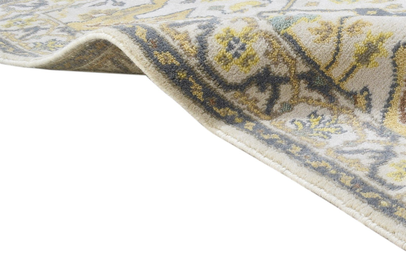 3' X 5' Rug Wool Cream Persien Hand Knotted Oushak Oriental Room Size Carpet 7864328061077