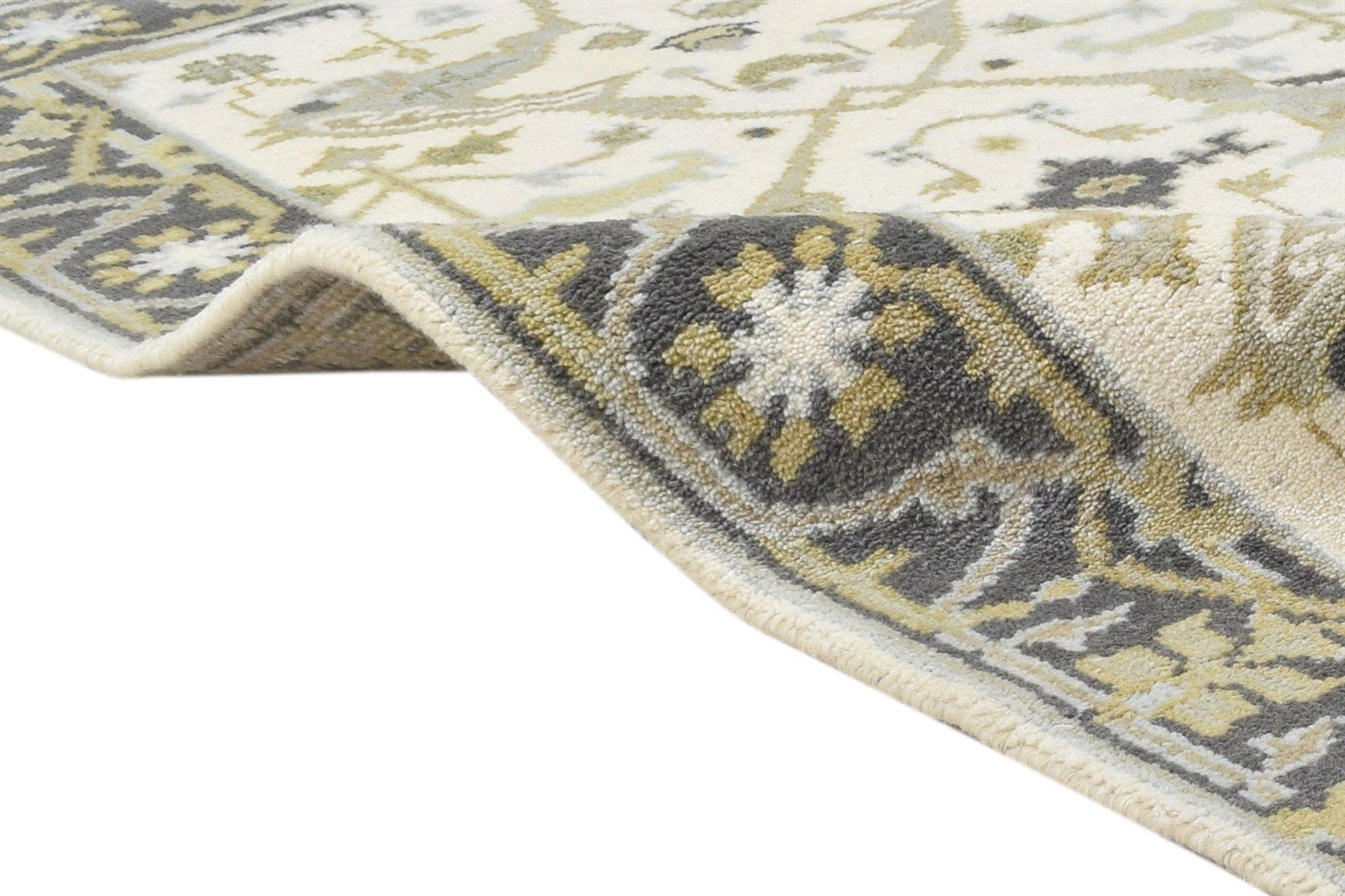 3' X 5' Rug Wool Cream Persien Hand Knotted Oushak Oriental Small Carpet 7864328355989