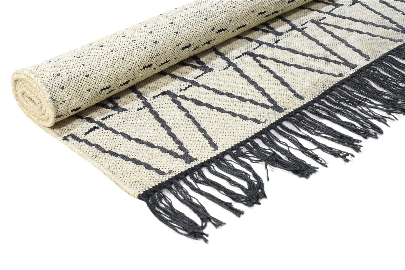 3' X 5' Rug Wool Grey Modern Dhurrie Scandinavian Chevron Room Size Carpet 7865031786645