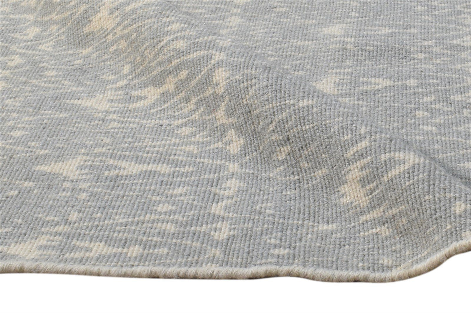 Klarika 3' X 5' Rug Wool Grey Transitional Dhurrie Scandinavian Trellis 7865196085397