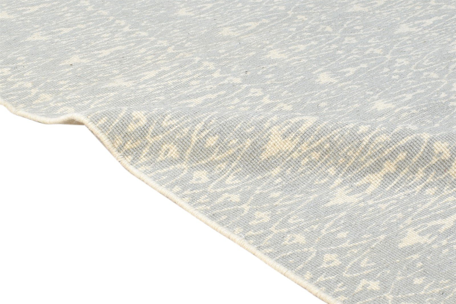 Klarika 3' X 5' Rug Wool Grey Transitional Dhurrie Scandinavian Trellis 7865196085397