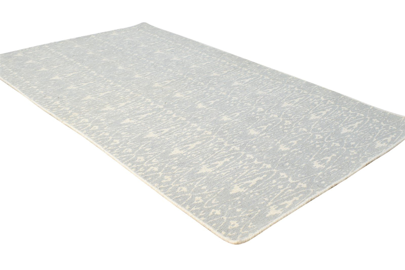 Klarika 3' X 5' Rug Wool Grey Transitional Dhurrie Scandinavian Trellis 7865196085397