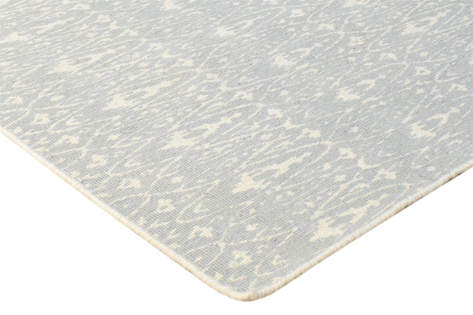 Klarika 3' X 5' Rug Wool Grey Transitional Dhurrie Scandinavian Trellis 7865196085397