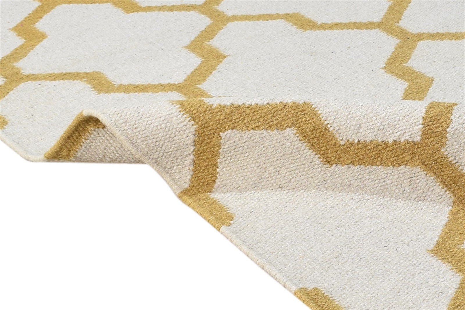 3' X 5' Rug Wool Ivory Modern Hand Woven Moroccan Trellis Room Size Carpet 7864992530581