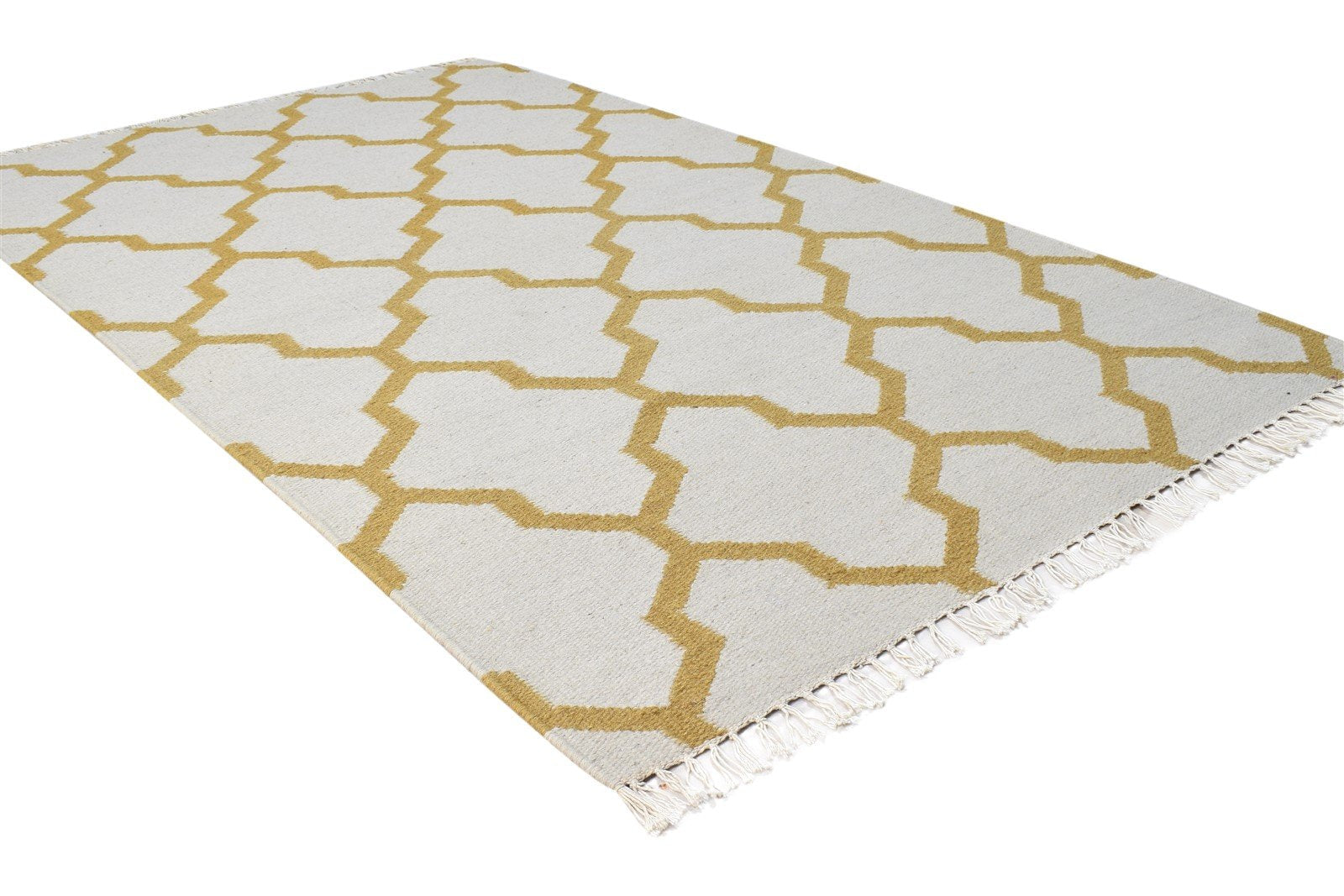 3' X 5' Rug Wool Ivory Modern Hand Woven Moroccan Trellis Room Size Carpet 7864992530581