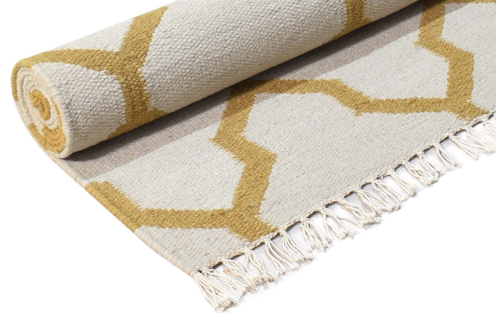 3' X 5' Rug Wool Ivory Modern Hand Woven Moroccan Trellis Room Size Carpet 7864992530581