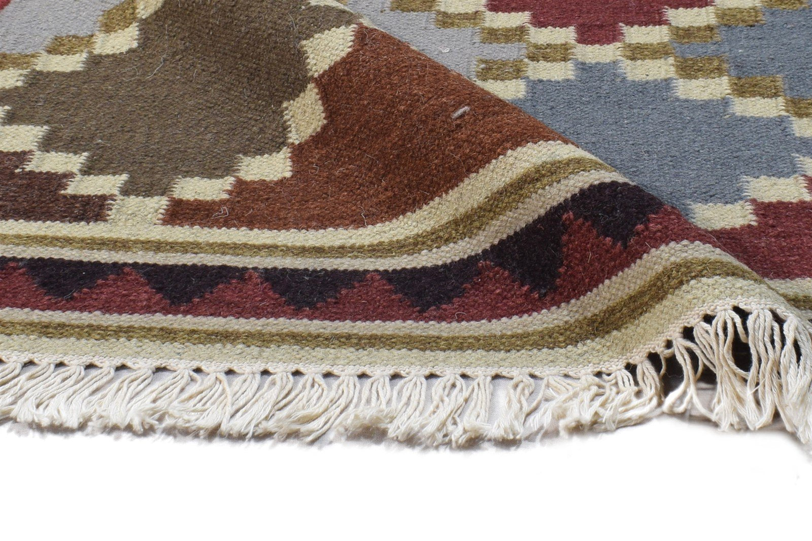 3' X 5' Rug Wool Multi Persian Dhurrie Southwestern Diamond Room Size Carpet 7864984830101