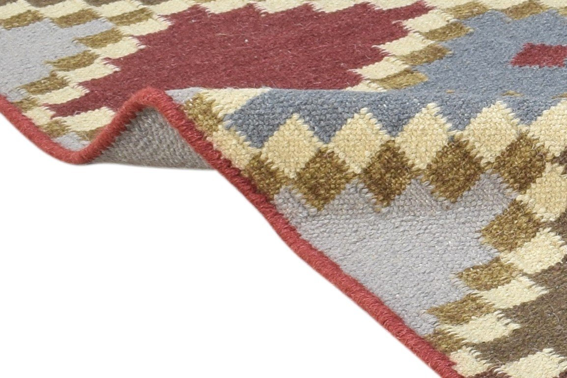 3' X 5' Rug Wool Multi Persian Dhurrie Southwestern Diamond Room Size Carpet 7864984830101