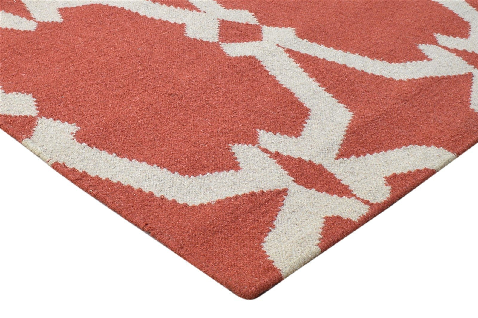 3' X 5' Rug Wool Rust Modern Dhurrie Scandinavian Nordic Room Size Carpet 7865197265045