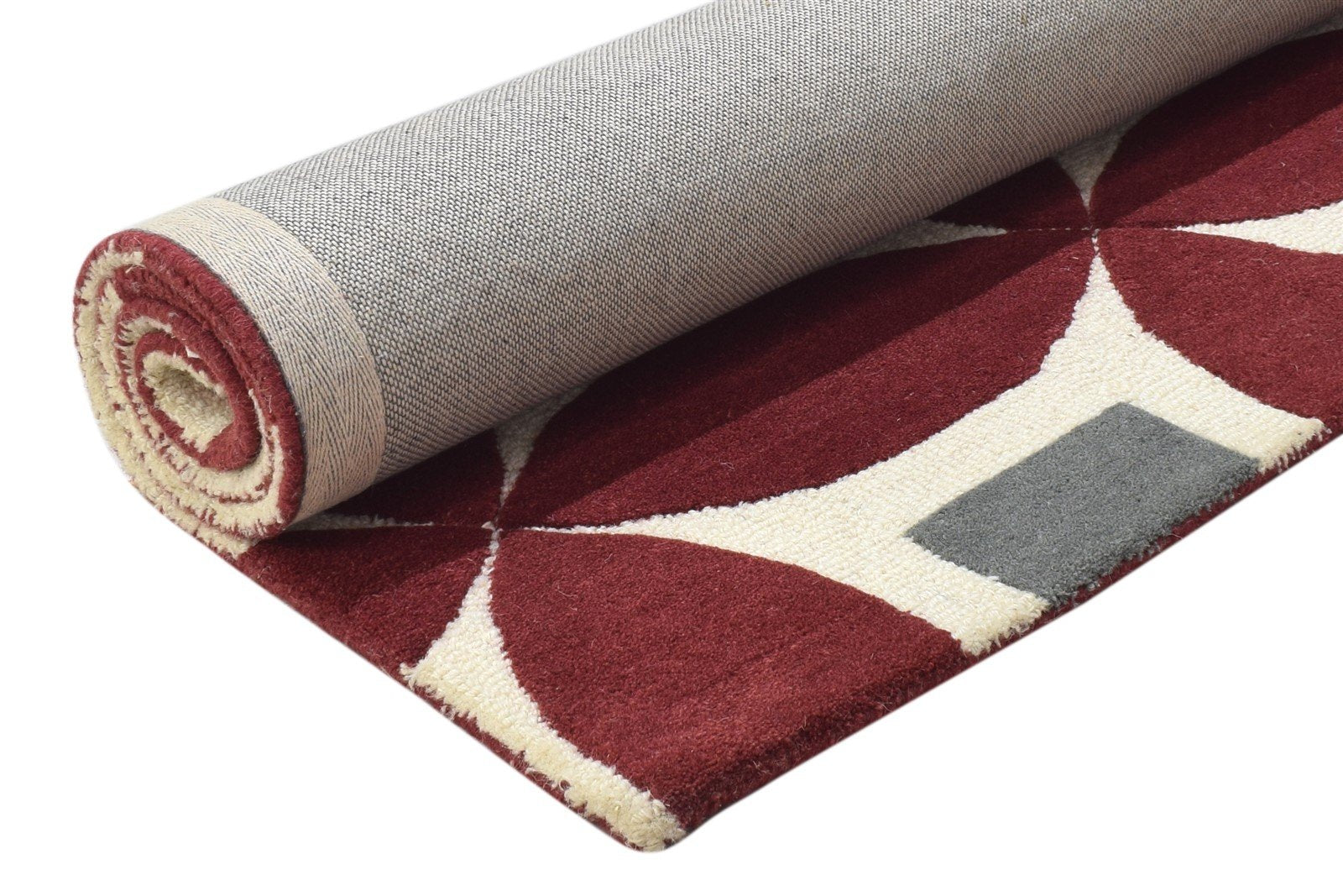 3' X 5' Rug Wool Wine Modern Hand Tufted Moroccan Geometric Room Size Carpet 7864306237589