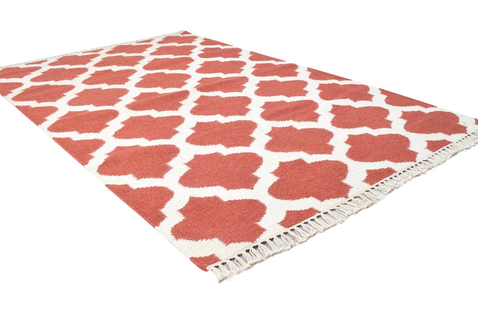 3' X 6' Rug Wool Pink Modern Dhurrie Moroccan Trellis Room Size Carpet 7864390746261