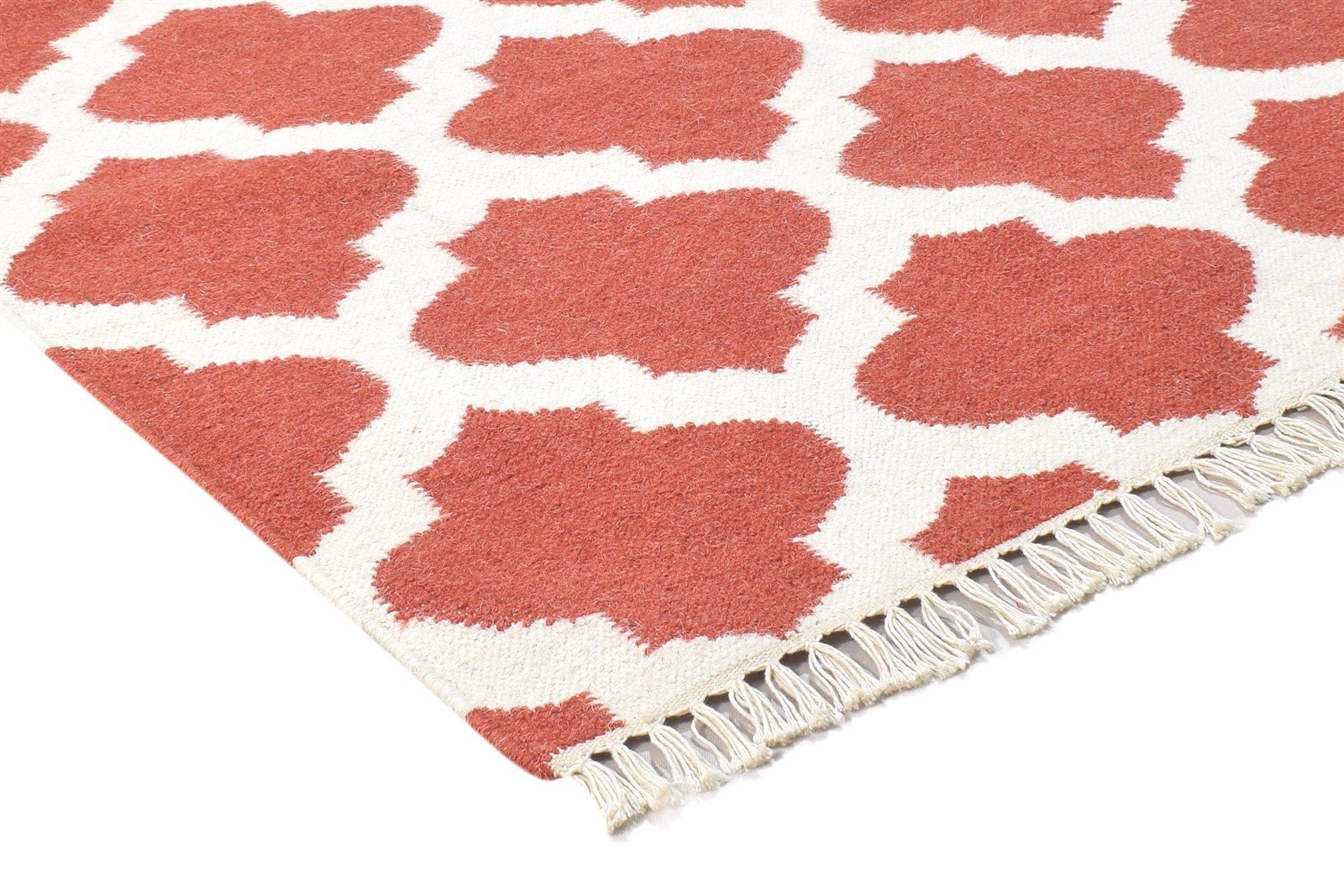 3' X 6' Rug Wool Pink Modern Dhurrie Moroccan Trellis Room Size Carpet 7864390746261