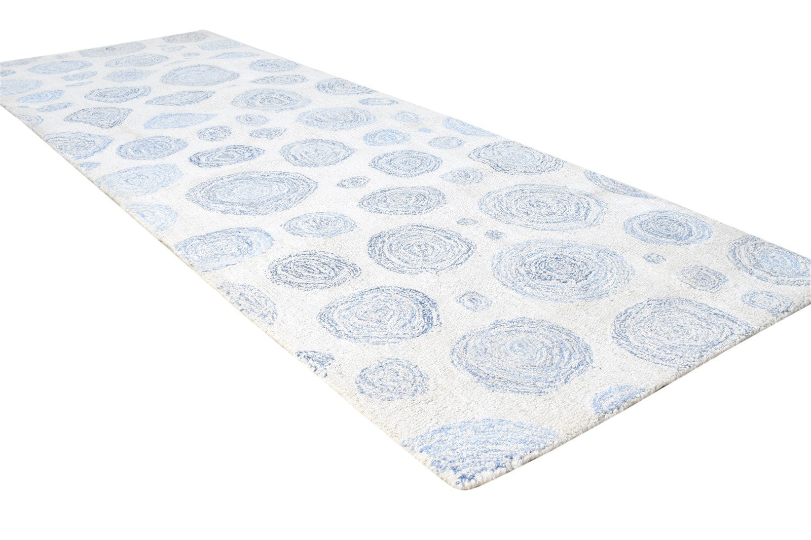 3' X 8' Rug Pet Yarn Blue Modern Hand Tufted Indian Modern Small Runner 7865139560597