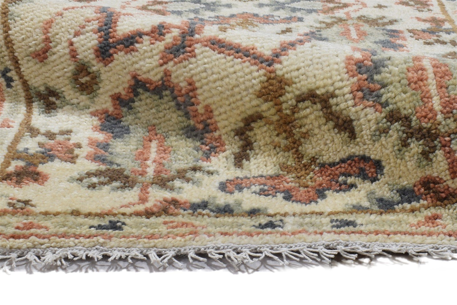 3' X 8' Rug Wool Cream Persian Hand Knotted Oushak Oriental Small Runner 7864828854421