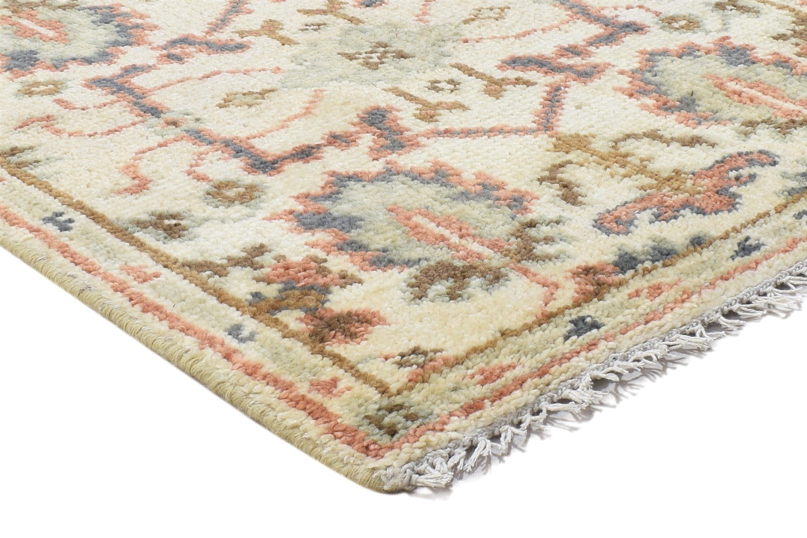 3' X 8' Rug Wool Cream Persian Hand Knotted Oushak Oriental Small Runner 7864828854421