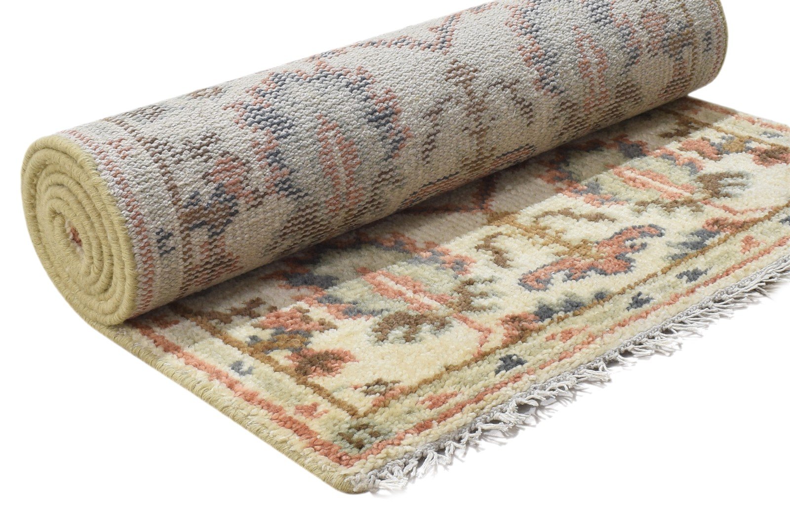 3' X 8' Rug Wool Cream Persian Hand Knotted Oushak Oriental Small Runner 7864828854421