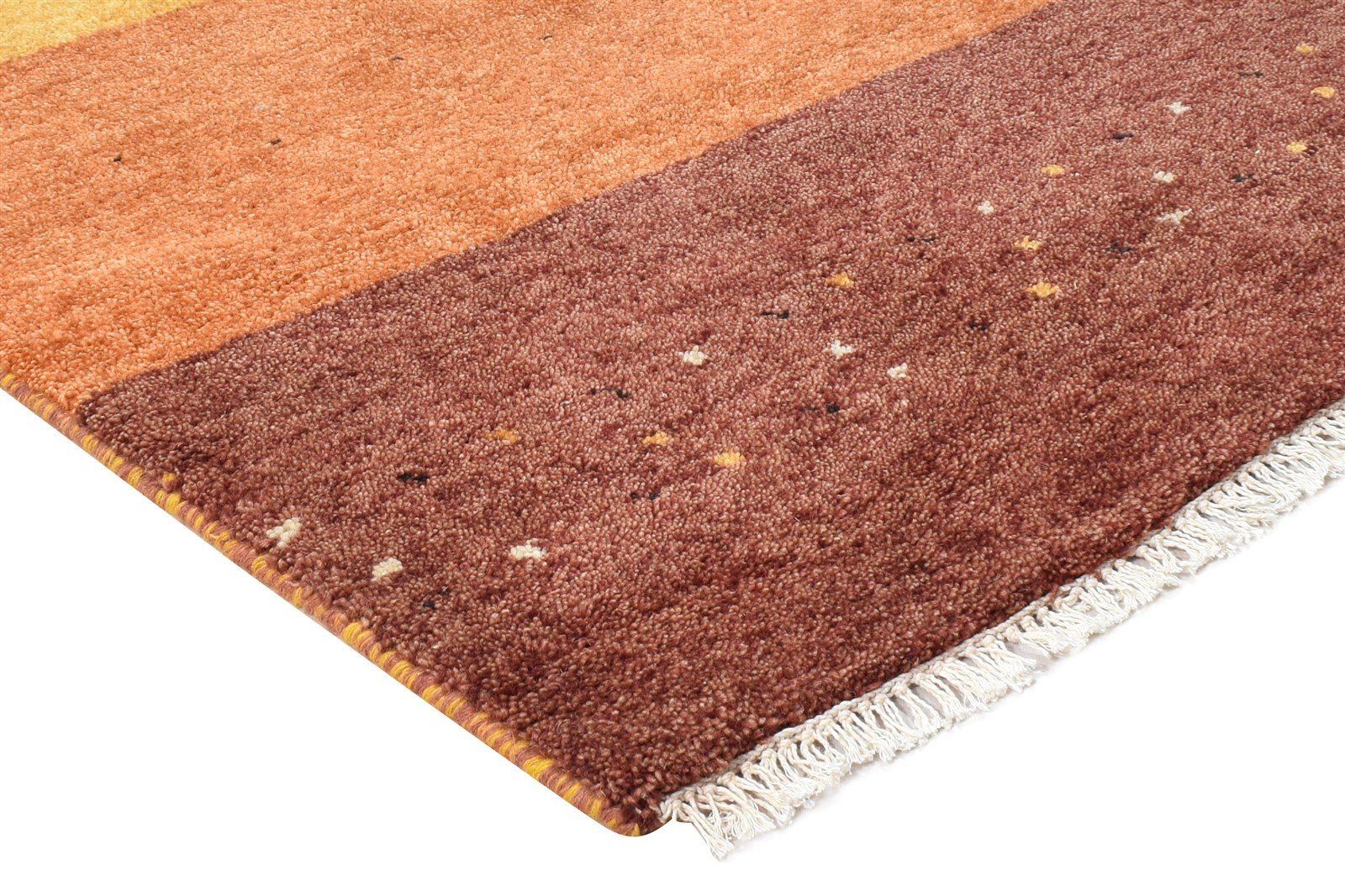 3' X 8' Rug Wool Rust Southwestern Hand Knotted Gabbeh Striped Small Runner 7865065472149