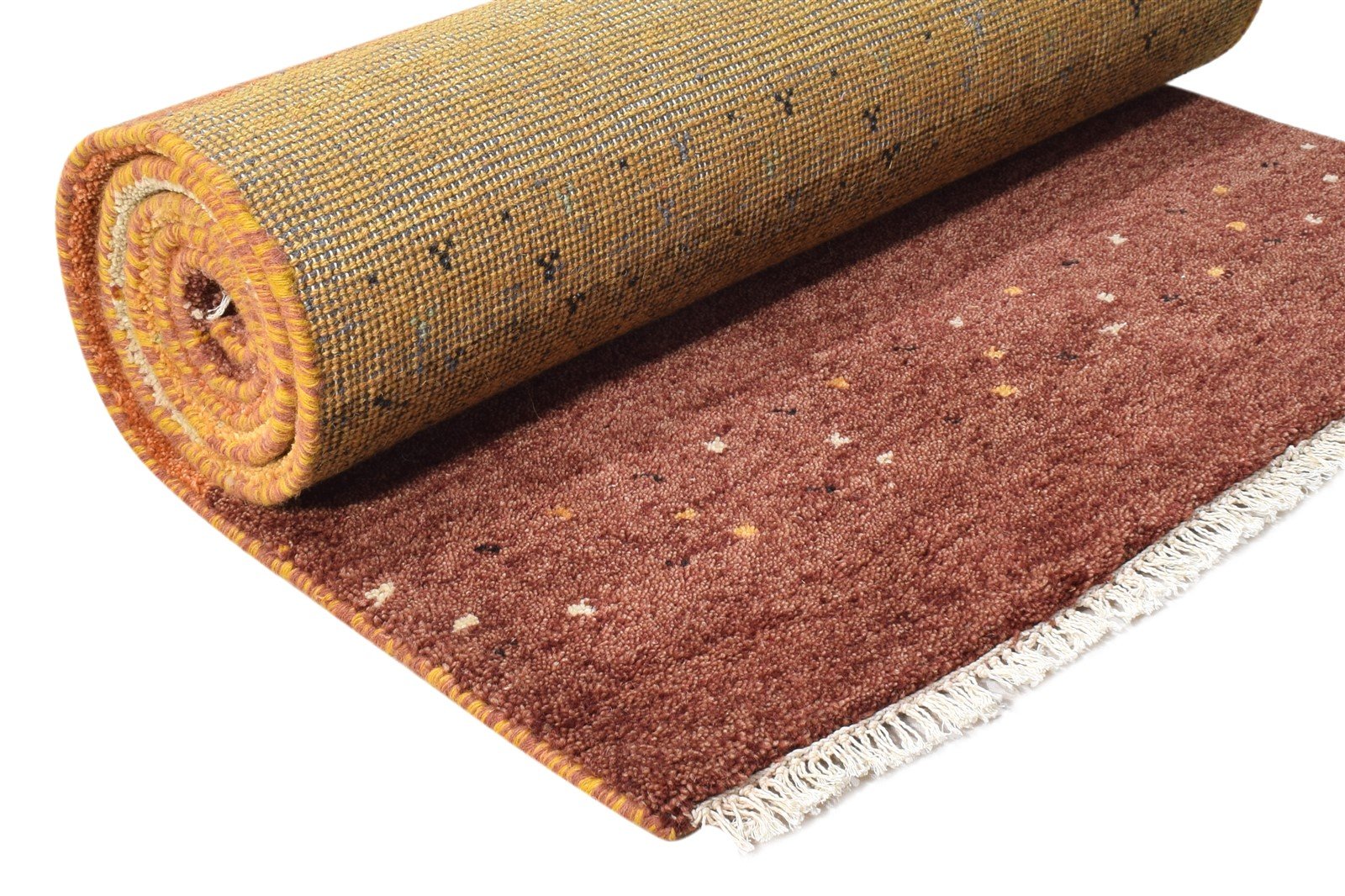 3' X 8' Rug Wool Rust Southwestern Hand Knotted Gabbeh Striped Small Runner 7865065472149
