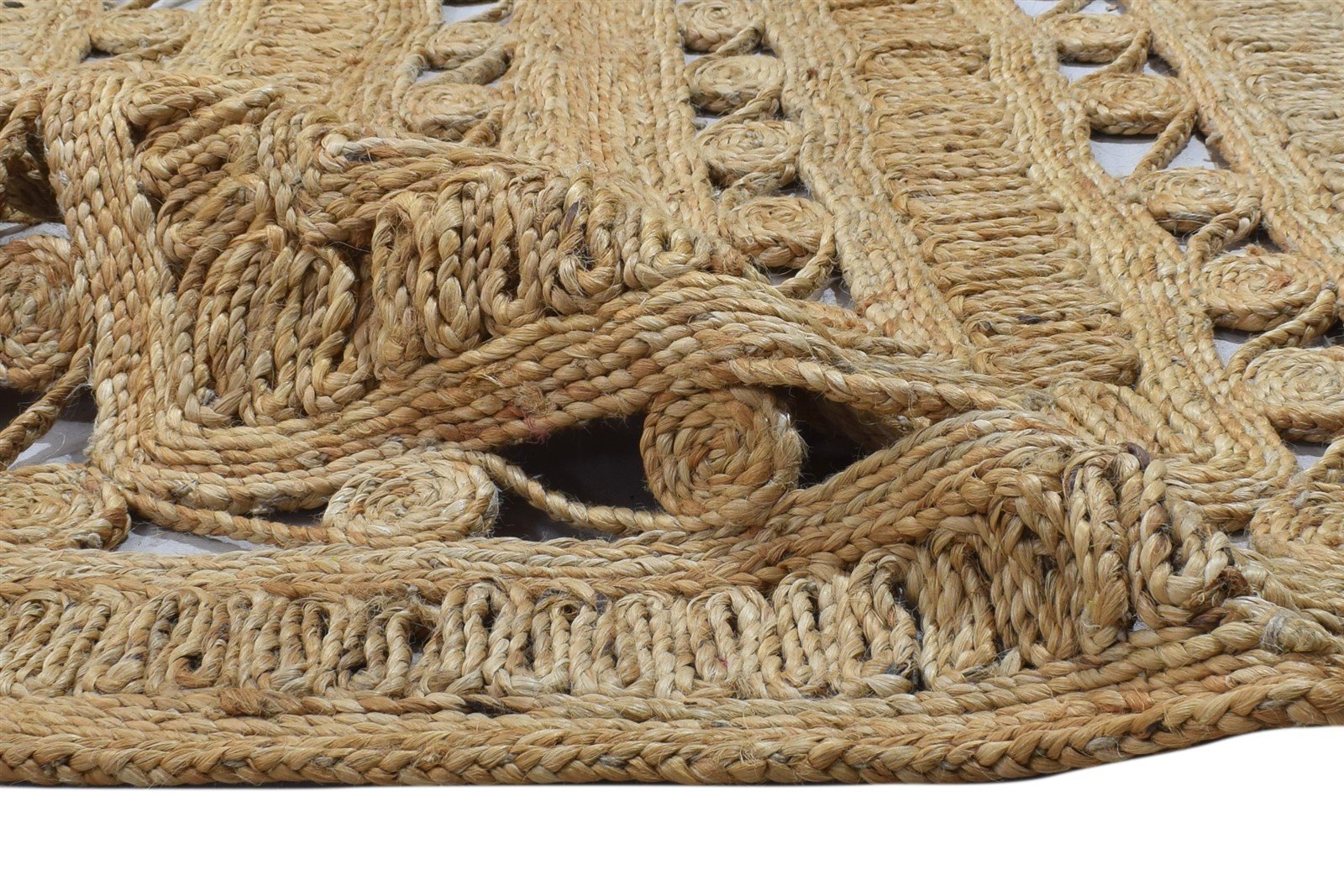 3' X 9' Rug Jute Beige Modern Hand Woven Scandinavian Solid Small Runner 7864311775381