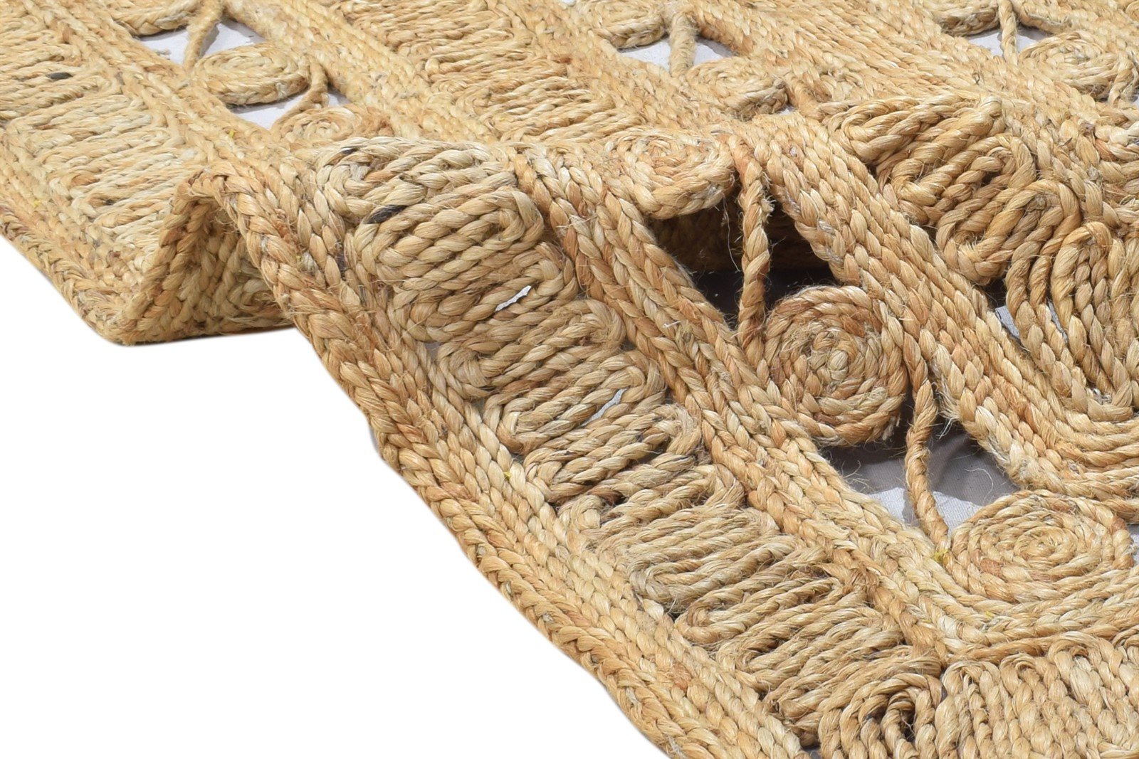 3' X 9' Rug Jute Beige Modern Hand Woven Scandinavian Solid Small Runner 7864311775381