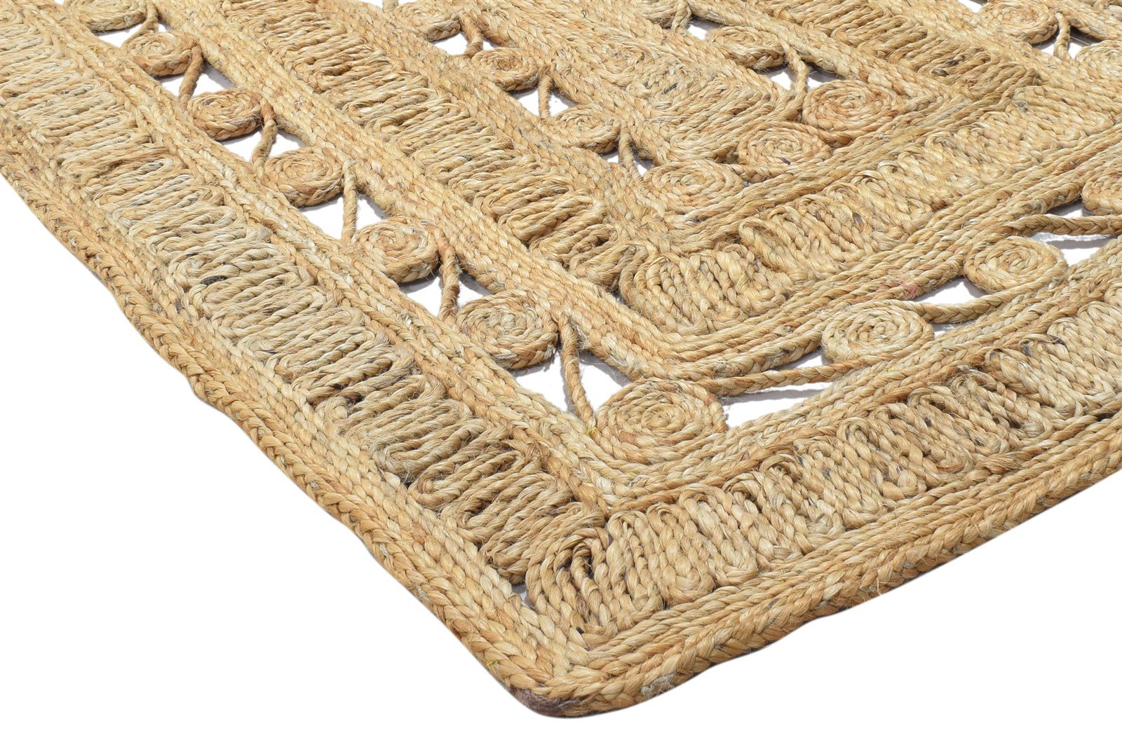 3' X 9' Rug Jute Beige Modern Hand Woven Scandinavian Solid Small Runner 7864311775381