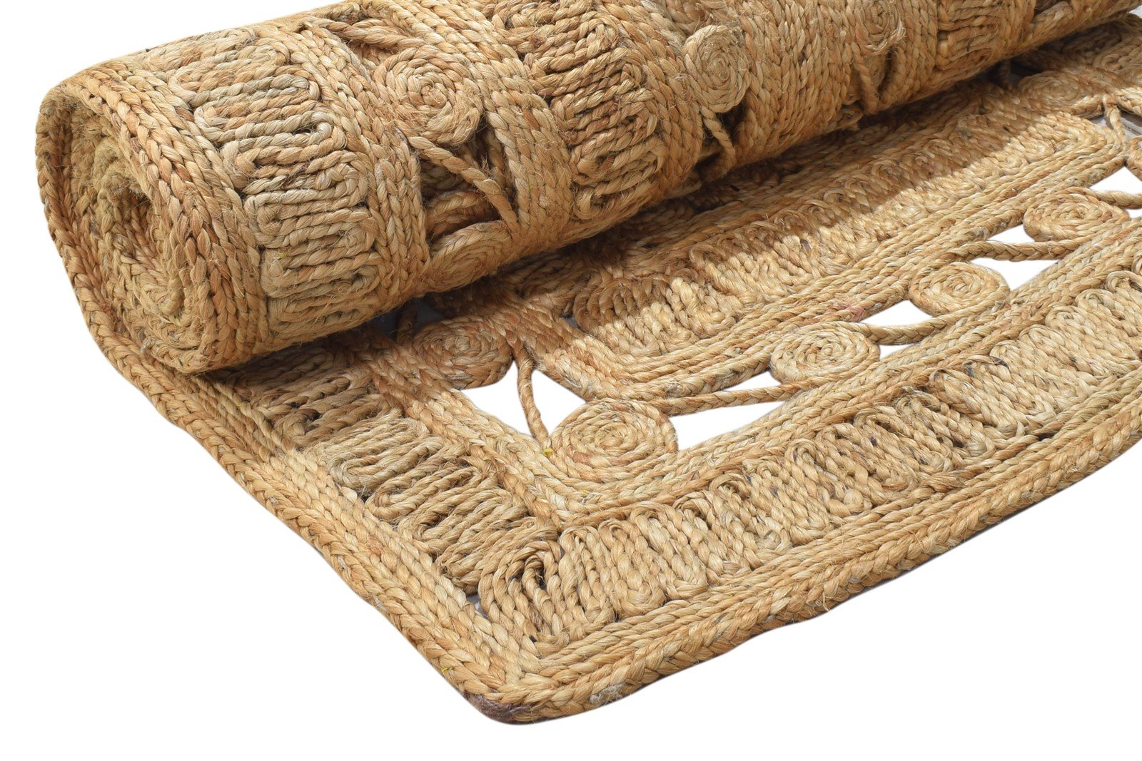 3' X 9' Rug Jute Beige Modern Hand Woven Scandinavian Solid Small Runner 7864311775381