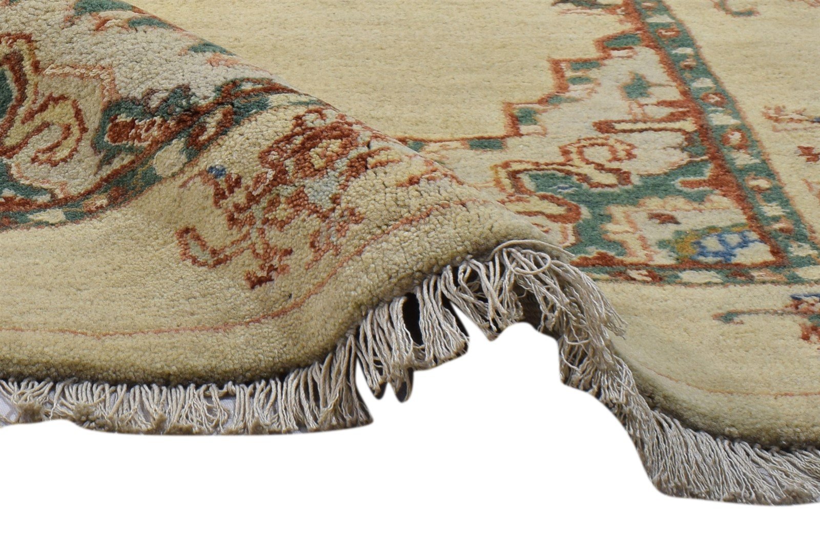 3' X 9' Rug Wool / Silk Beige Persian Hand Knotted Oushak Oriental Small Runner 7864088985749